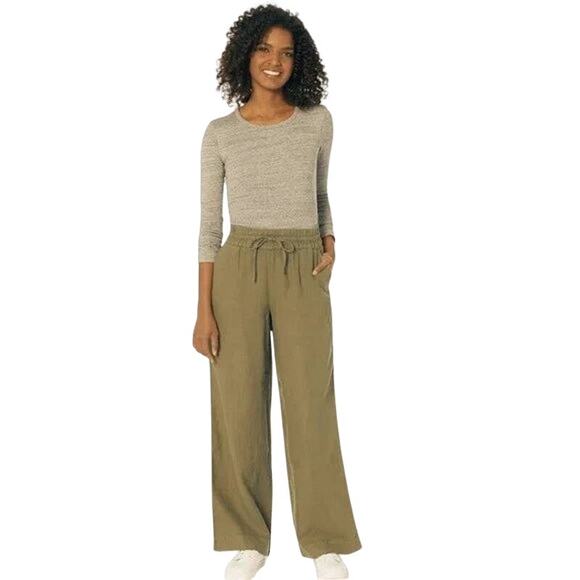 Universal Thread Tribeca Green Drawstring Jean Wide leg Pants SZ 4R - Picture 8 of 9
